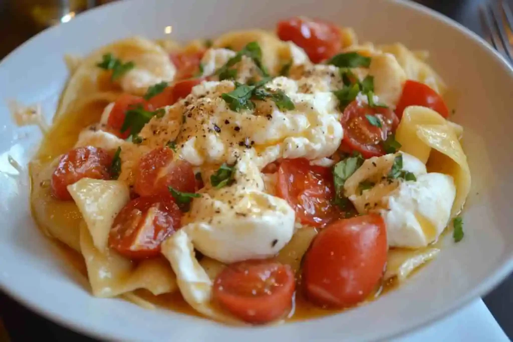 Various types of pasta for burrata pasta dishes