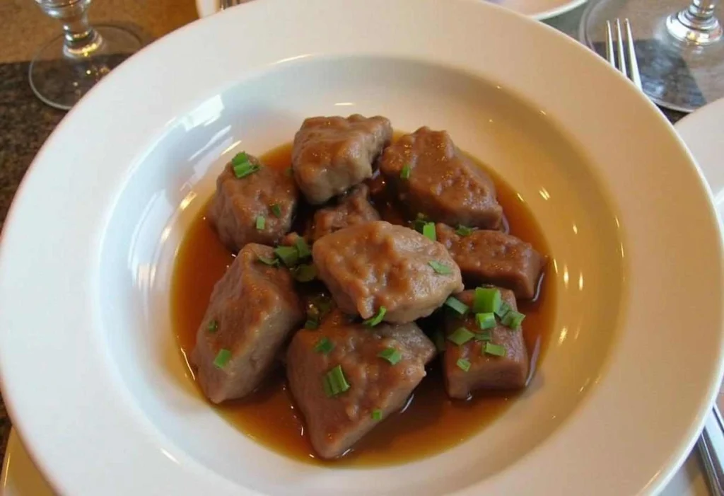 Hearty sandhill crane stew with tender meat, vegetables, and a rich broth.