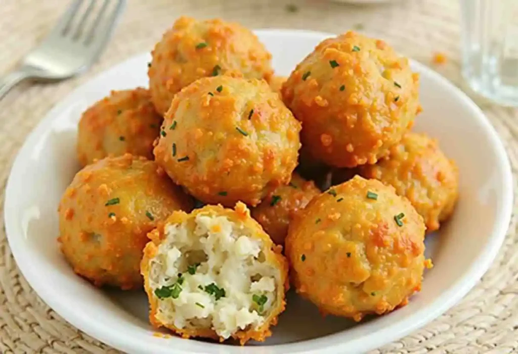 Step-by-step crab balls recipe showing preparation, shaping, and cooking methods for crispy and flavorful seafood appetizers.